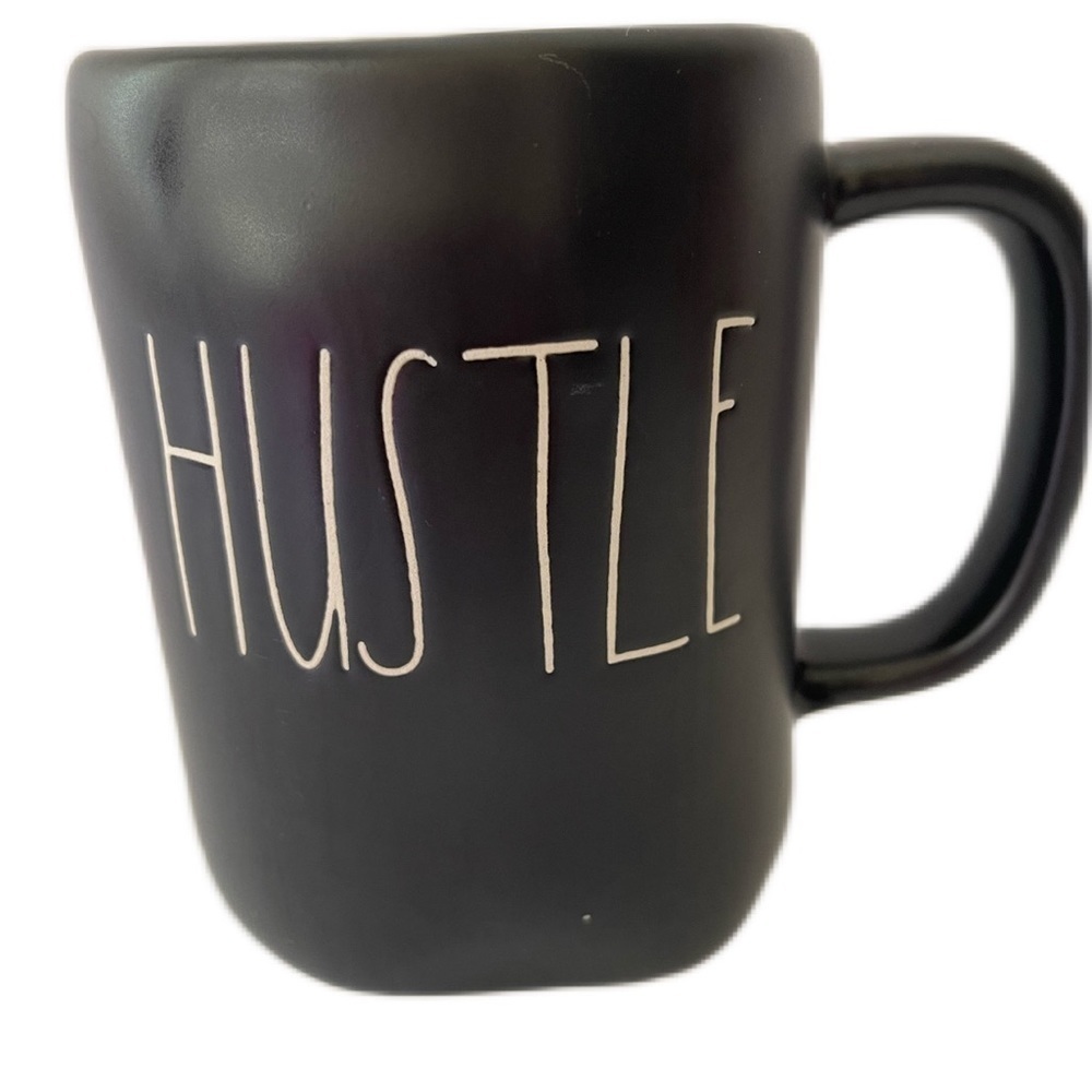 Rae Dunn Mug Hustle Matte Black Like New